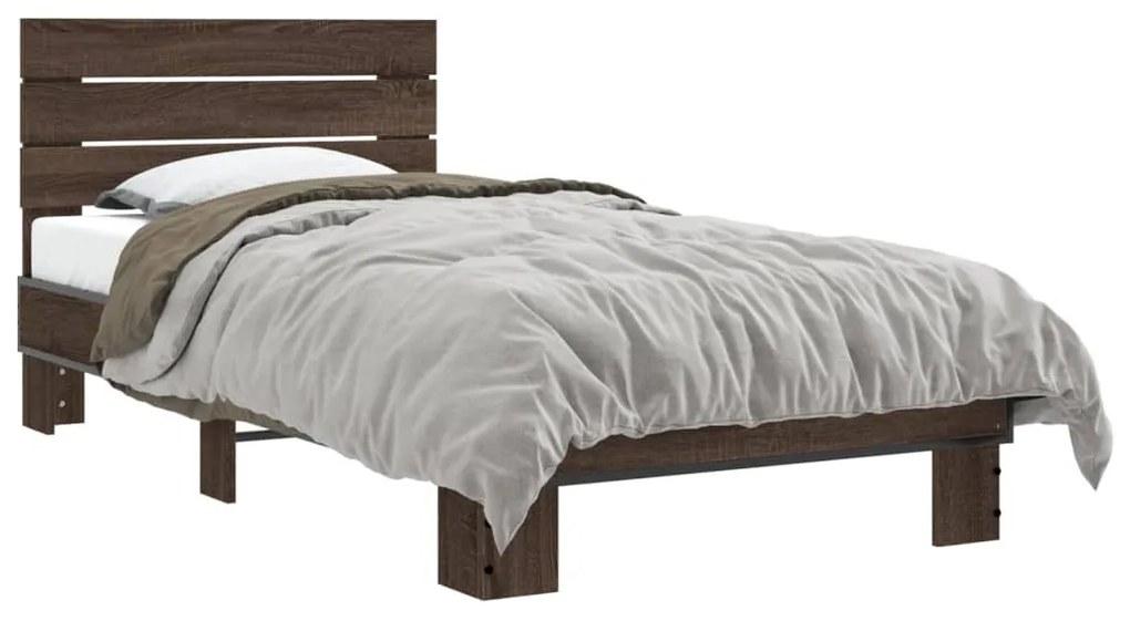 Giroletto Rovere Marrone 90x190 Cm Legno Multistrato E Metallo /