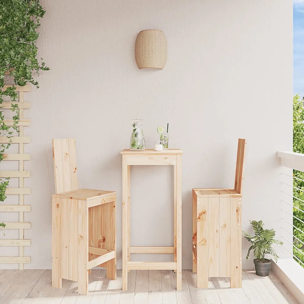 Sgabelli da bar 2 pz 40x42x120 cm in legno massello di pino