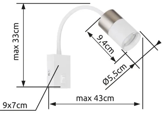 Globo 57851W - Faretto da parete BRISBON 1xGU10/25W/230V bianco/cromo