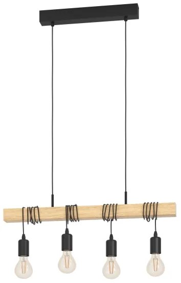 Eglo 32916 - Lampadario a sospensione con filo TOWNSHEND 4xE27/60W/230V