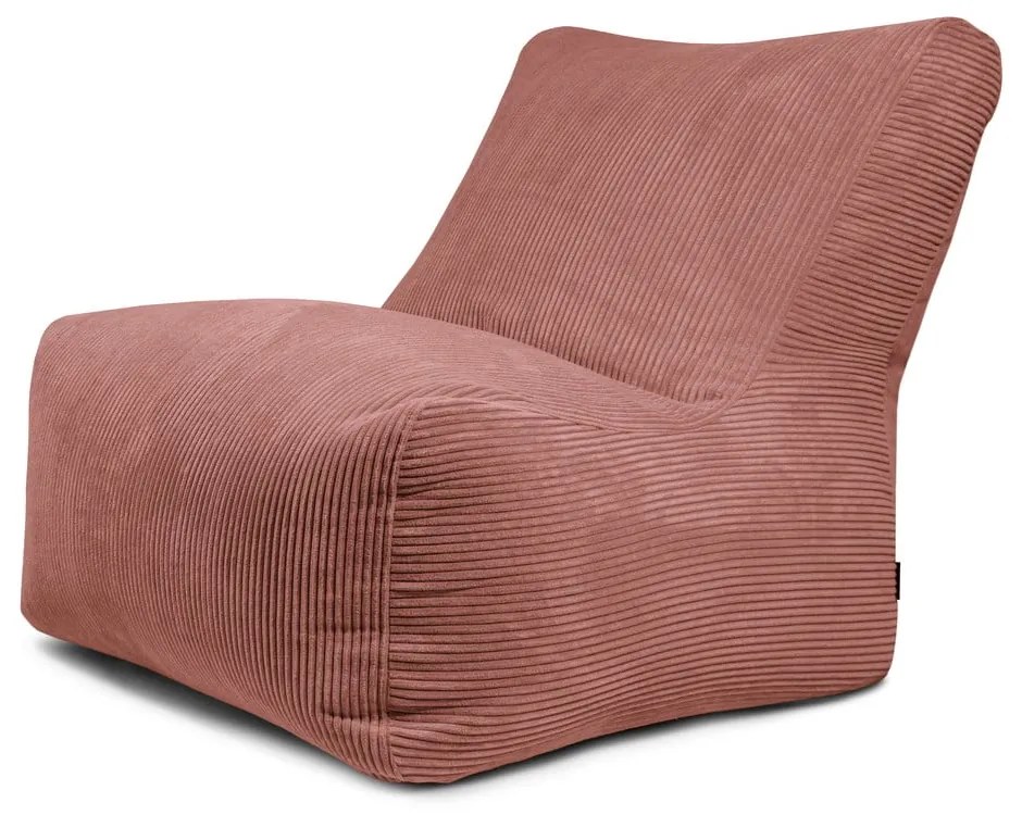 Puof a sacco color mattone con rivestimento in velluto a coste Seat 100 Lounge – SLOWDOWN