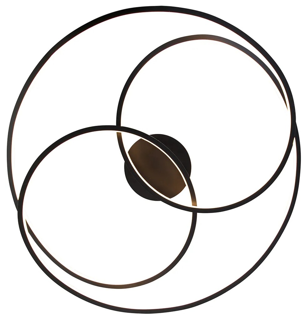 Plafoniera nera 78 cm incl. LED dimmerabile a 3 livelli - Rowin