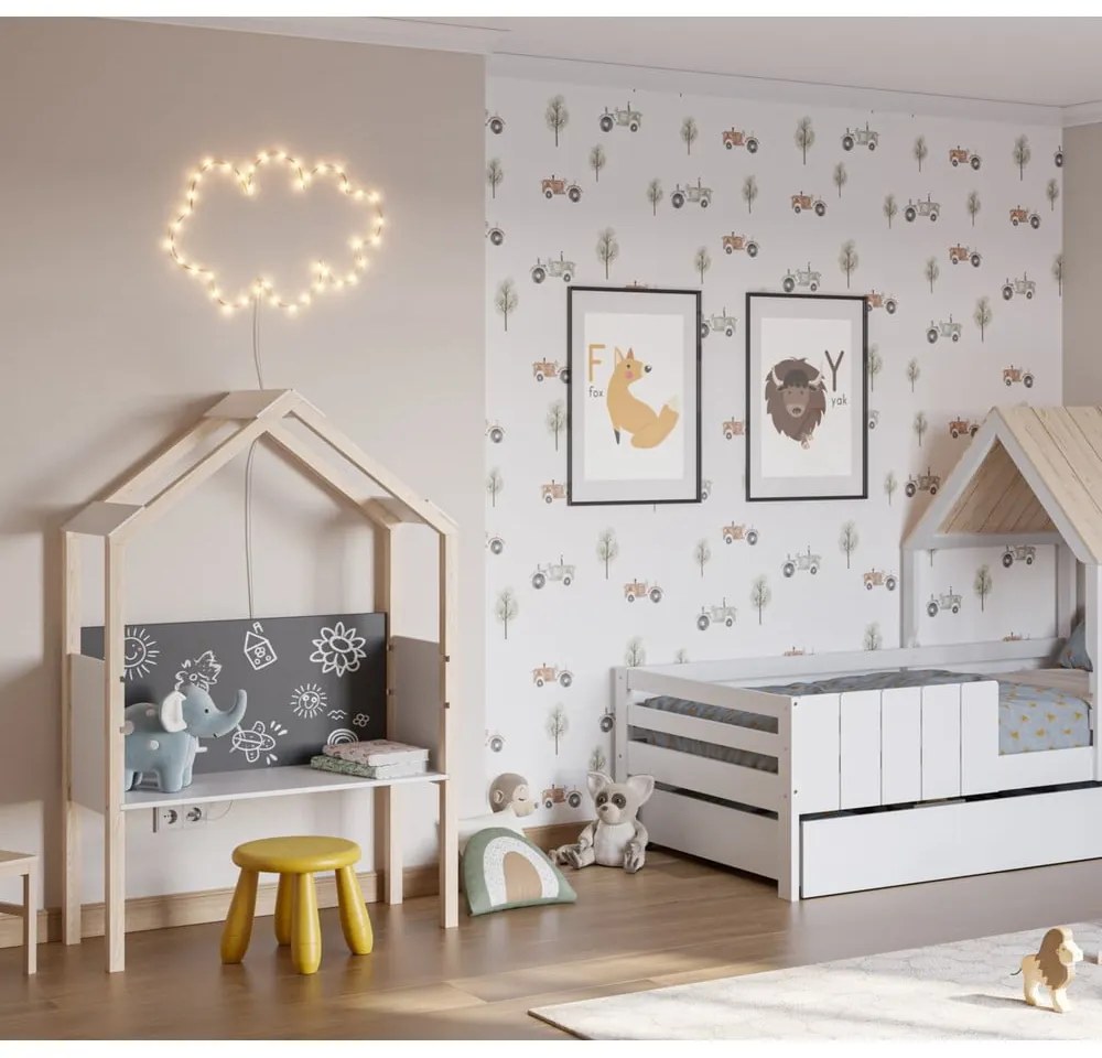 Scrivania per bambini in legno di pino 40x100 cm Roxana - Marckeric