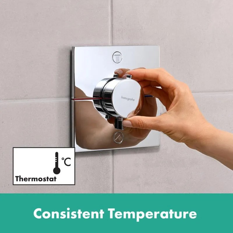 Rubinetto per doccia termostatico ad incasso quadrato Comfort E2U senza corpo incasso