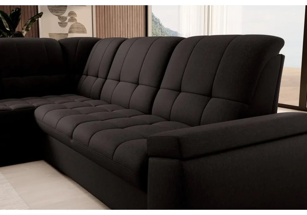 Divano angolare marrone allungabile/con contenitore (con penisola a sinistra/a L) Sado – ELTAP