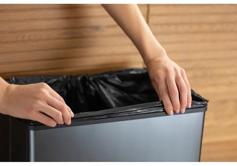 Cestino per la spazzatura blu touch in plastica riciclata 54 l Verto High - Curver