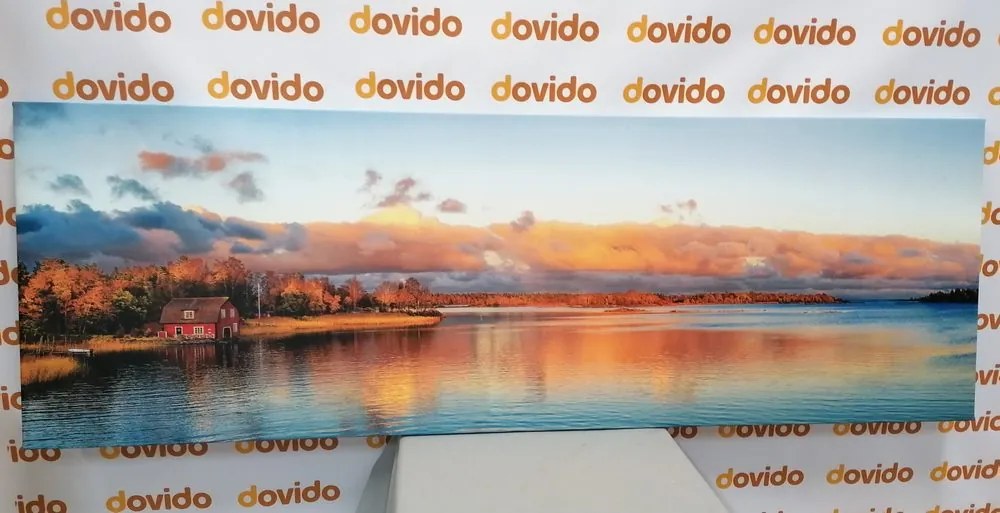 Quadro su tela – Tramonto sul lago
