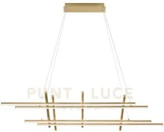Sospensione movida oro a led 3000k 4163lm, 114w dimmerabile l.125cm