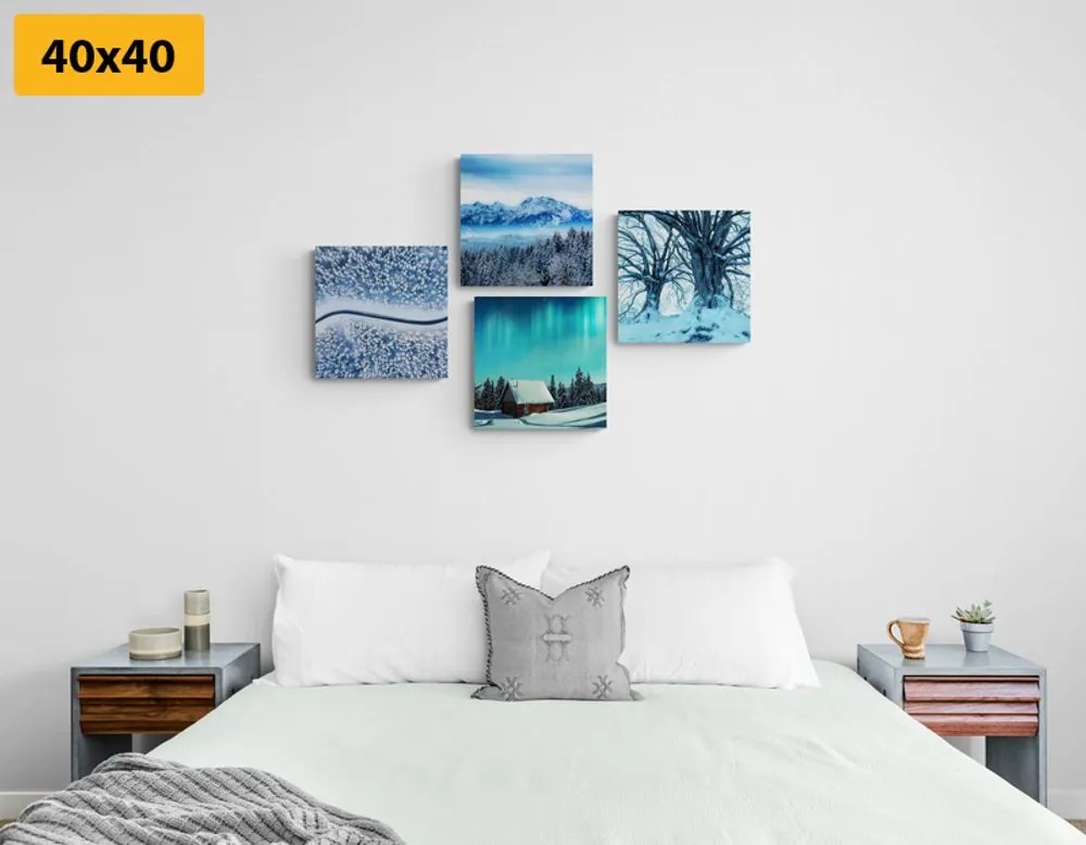 Set di quadri – Paesaggio innevato