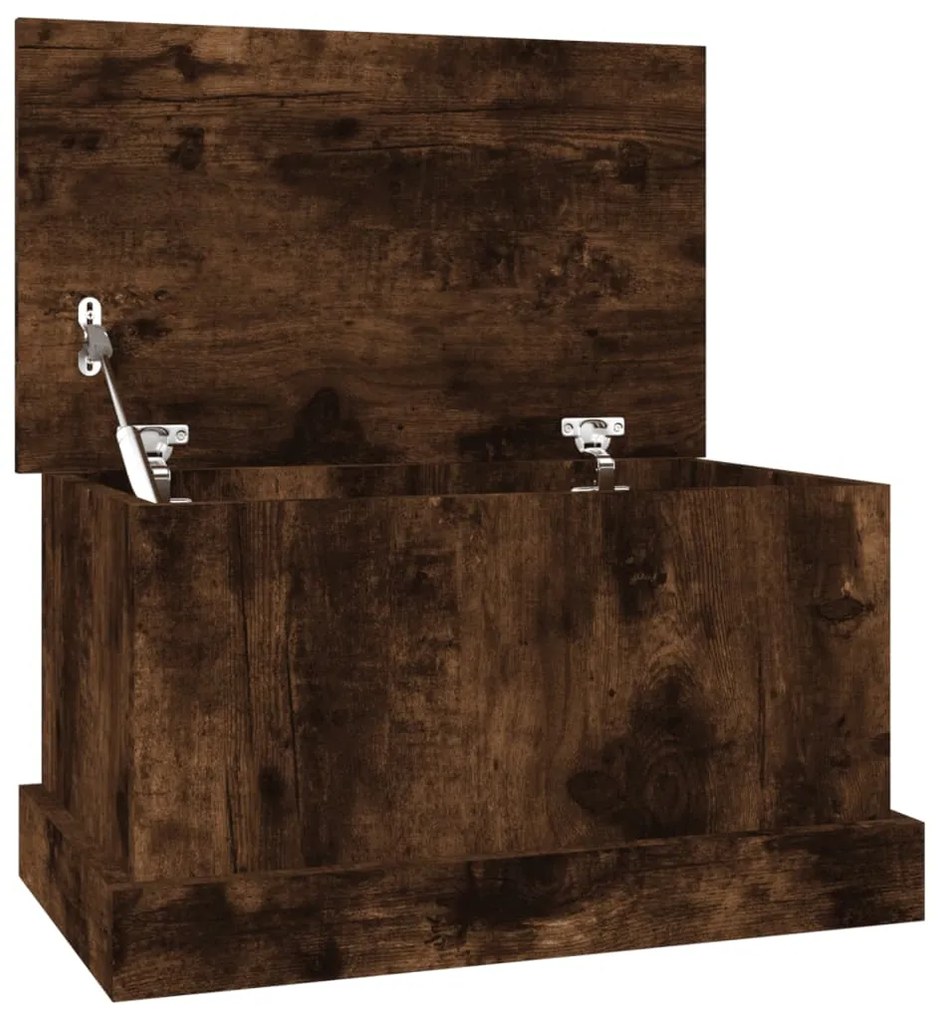 Contenitore rovere fumo 50x30x28 cm legno multistrato