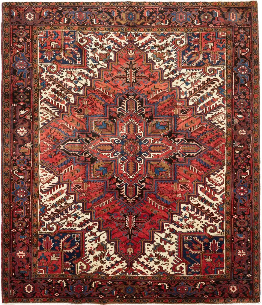 Heriz Tappeto persiano 280x240 Rosso (Iran) Annodato A Mano
