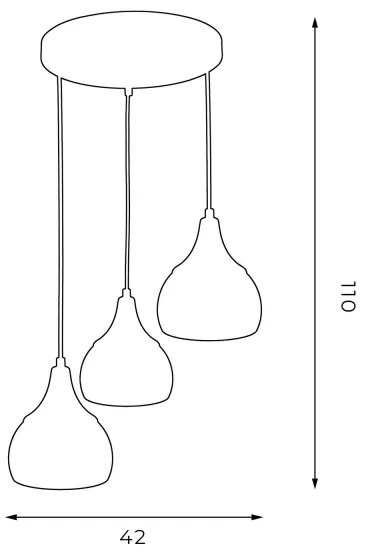 Lampadario su filo AKTAN 3xE27/60W/230V nero tondo