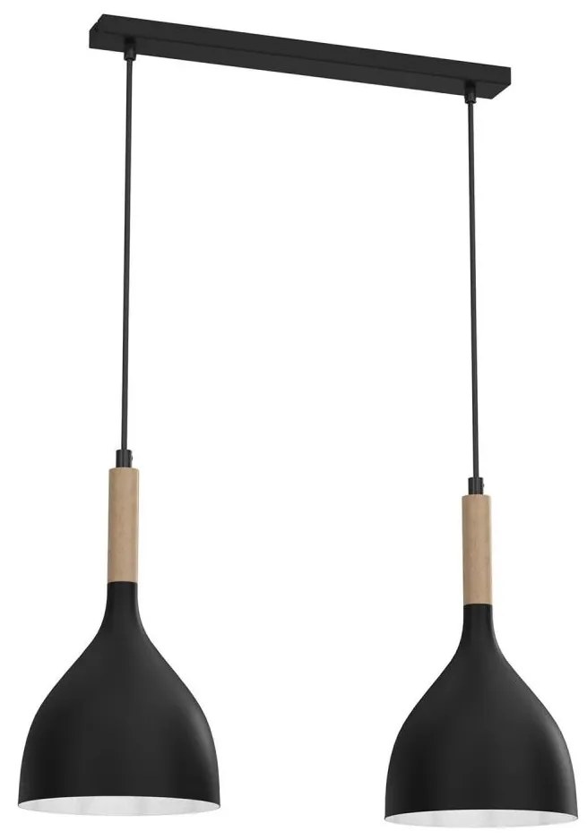 Lampadario a sospensione con filo NOAK WOOD 2xE27/60W/230V
