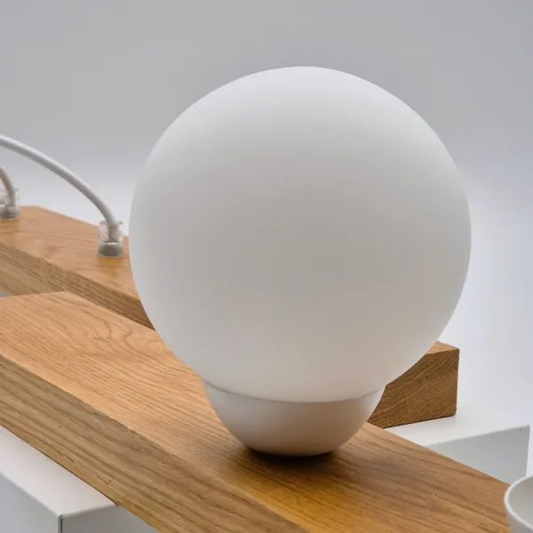 Lampadario a sospensione con filo CORTINA 2xE27/15W/230V + 2xG9/5W/230V bianco/quercia