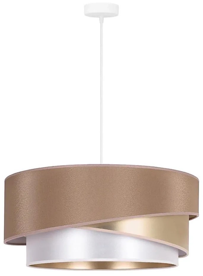Duolla - Lampadario a sospensione con filo KOBO 1xE27/15W/230V diametro 45 cm beige/oro/bianco