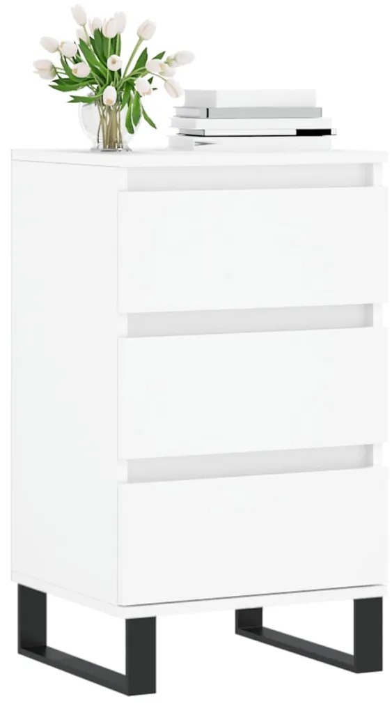 Credenza bianca 40x35x70 cm in legno multistrato