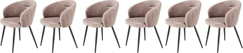 Set di 6 sedie K430 in velluto beige