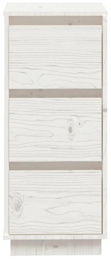 Credenze bianche 2 pz 32x34x75 cm in legno massello di pino