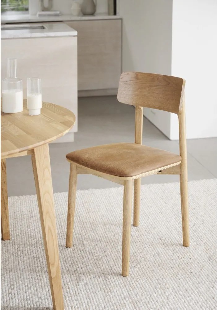 Sedie da pranzo in similpelle in colore marrone cognac-naturale in set di 2 pezzi Wolcott - Rowico