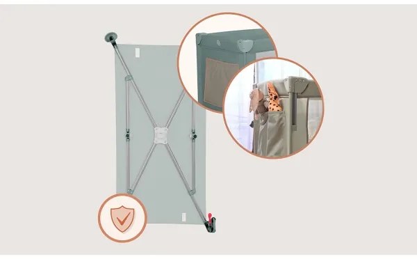 Lionelo - Lettino da viaggio 3 in 1 ELLEN Verde Salvia