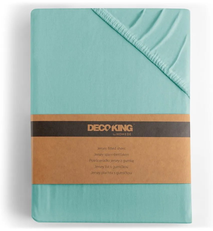 Lenzuolo con angoli turchese in jersey 220x200 cm Amber – Restilo