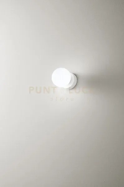 Applique in vetro e metallo bianco opaco maga 1 luce attacco g9 d.10cm
