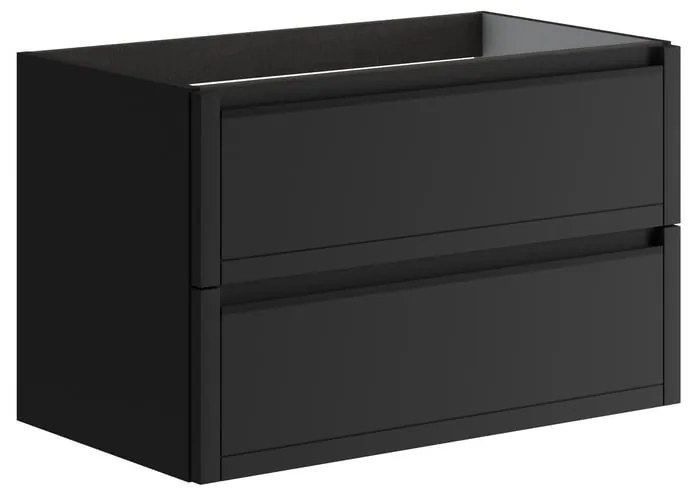 Mobile da bagno sotto lavabo TRATTO antracite opaco L 79.5 x H 50 x P 45.5 cm 2 cassetti, lavabo non incluso