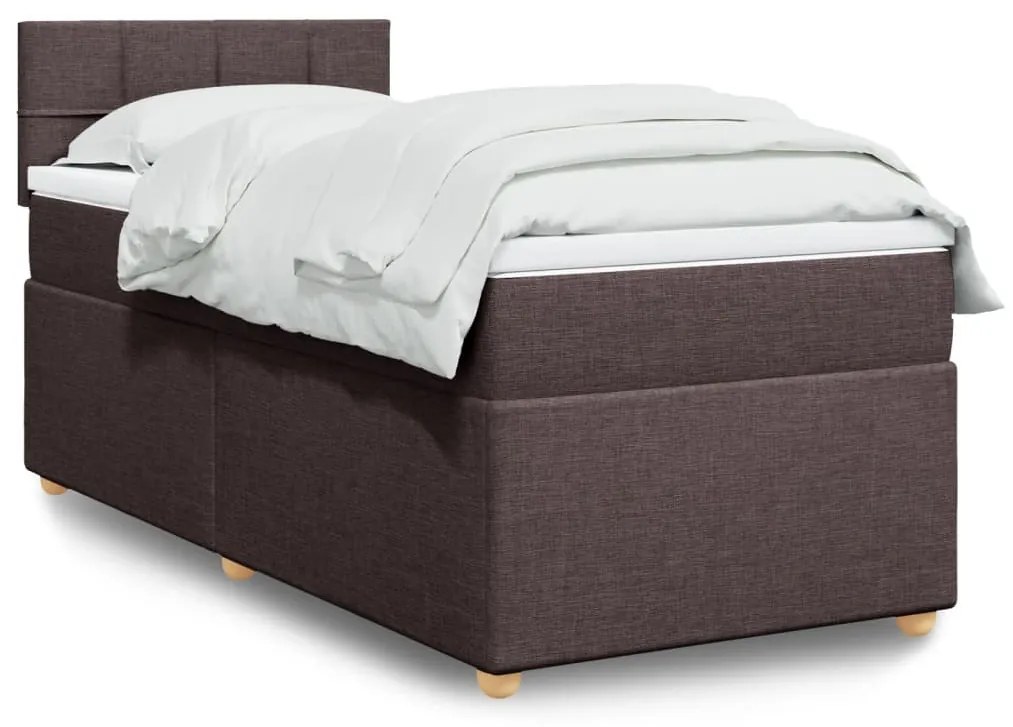 Giroletto A Molle Con Materasso Marrone Scuro 90x190cm Tessuto /