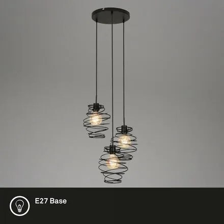 Briloner 4870-035 - Lampada a sospensione con cavo 3xE27/60W/230V