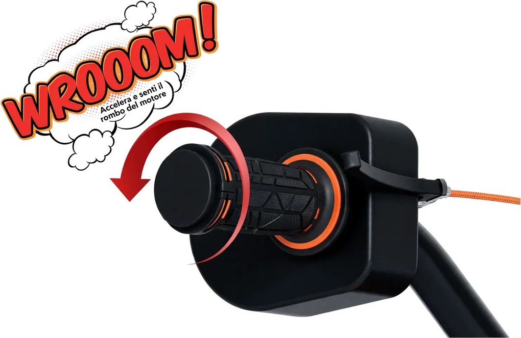 Bicicletta per Bambini 16" Freni a Disco e Rumore del Motore in Accelerazione Magik-Bike Motocross Arancione...