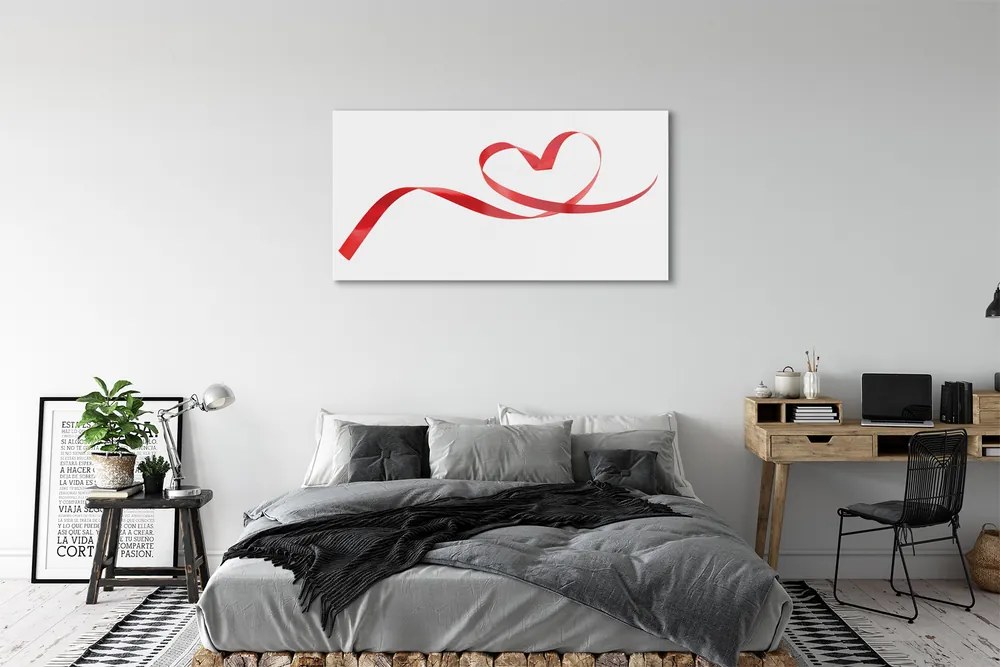 Quadro acrilico Cuore del nastro 125x50 cm
