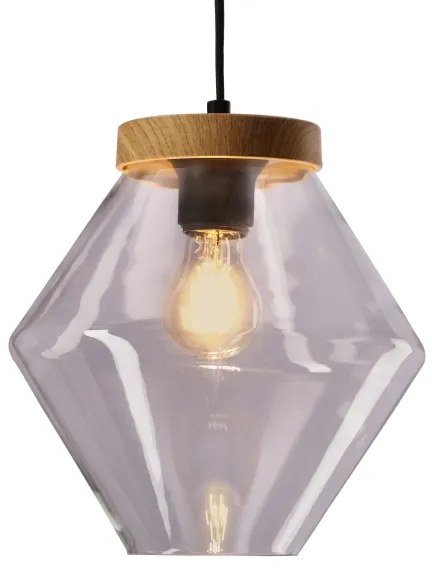 Lampada a sospensione con cavo BRELS 1xE27/40W/230V trasparente
