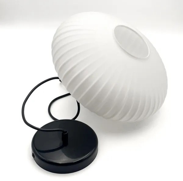 Lampadario a sospensione con filo HARMA 1xE27/15W/230V diametro 30 cm bianco/nero