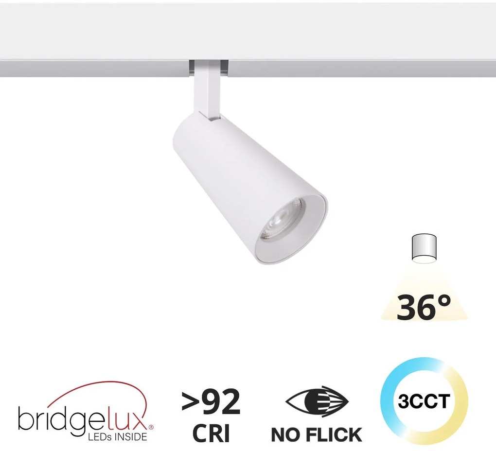 Faro LED 15W Magnetico CCT CRI92 36° Bianco 48V - BRIDGELUX LED Colore Bianco Variabile CCT