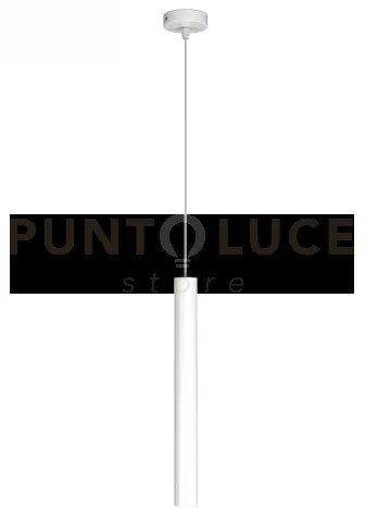 Round tube sospensione 1 luce bianco cavo cm.250 con base 1174-s1-bi