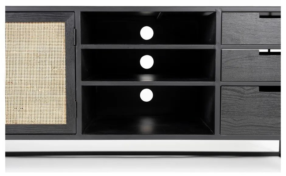 Tavolo TV in rattan nero 38x55 cm Guuji - White Label