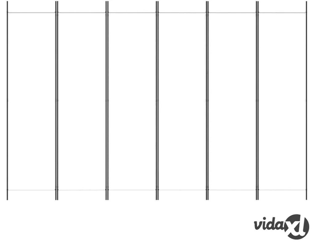 vidaXL Divisorio a 6 Pannelli Bianco 300x200 cm Tessuto