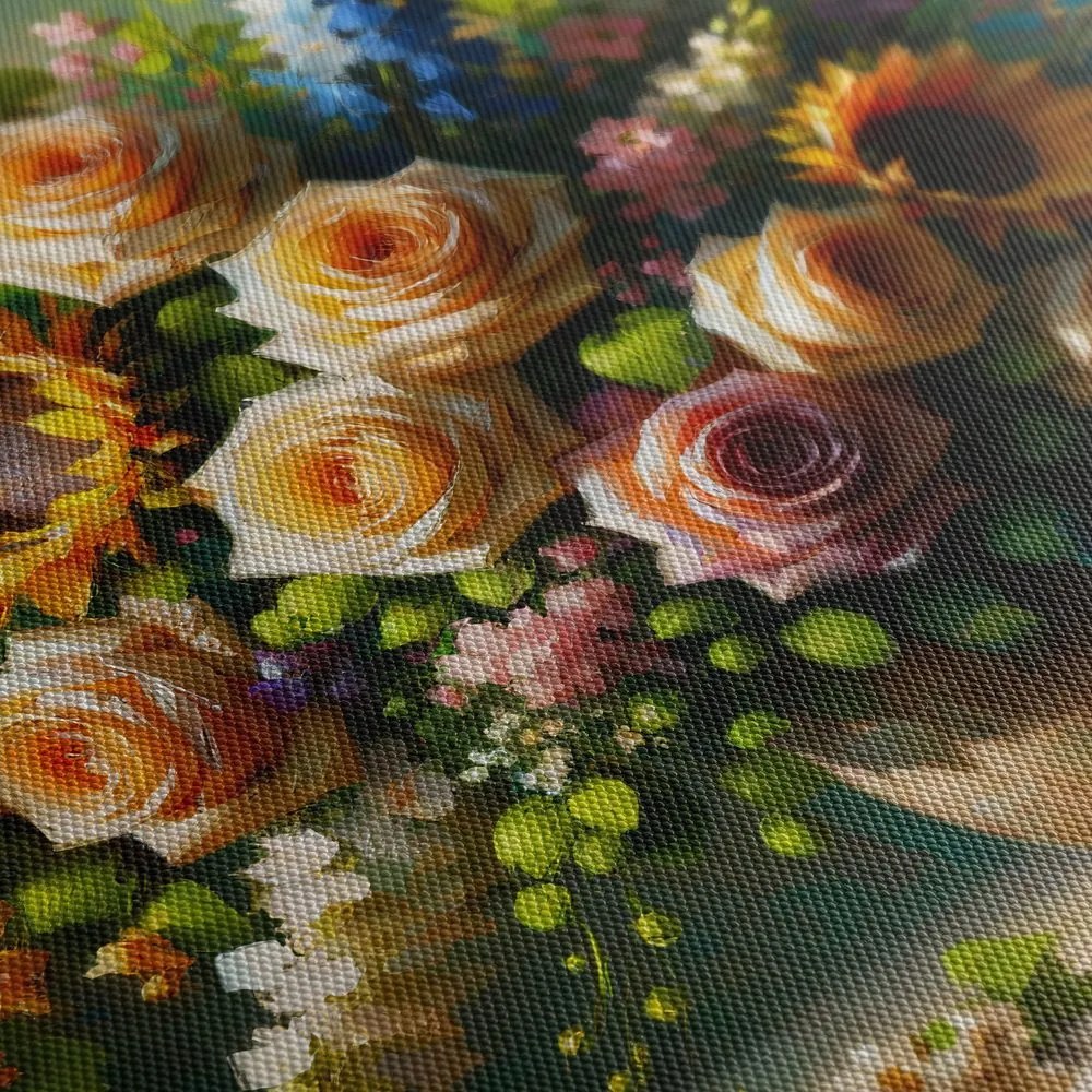 Quadro su tela – Bouquet floreale romantico
