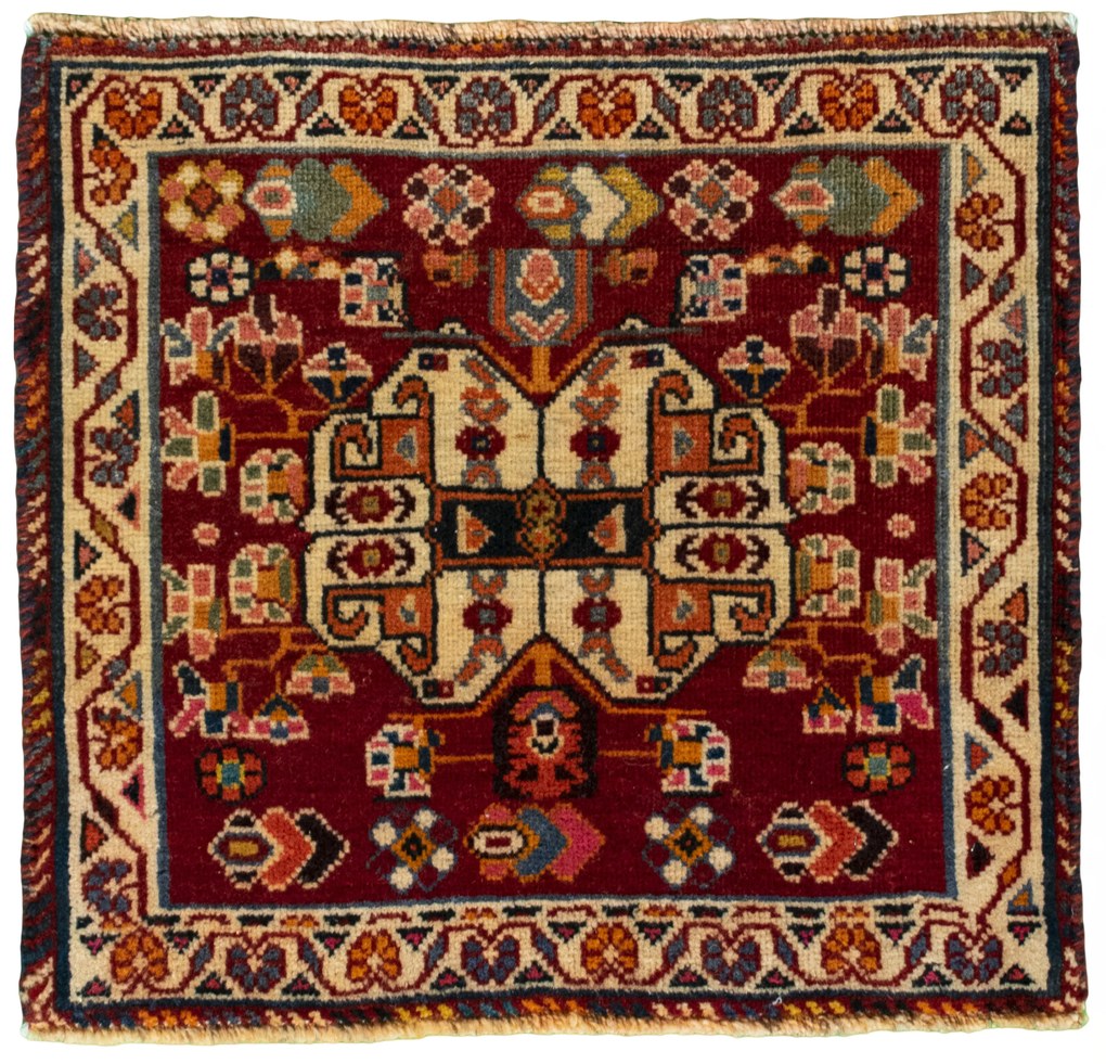 Shiraz Tappeto persiano 50x60 Rosso (Iran) Annodato A Mano
