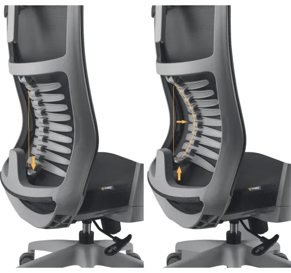 Yenkee - Sedia da ufficio nera/grigia