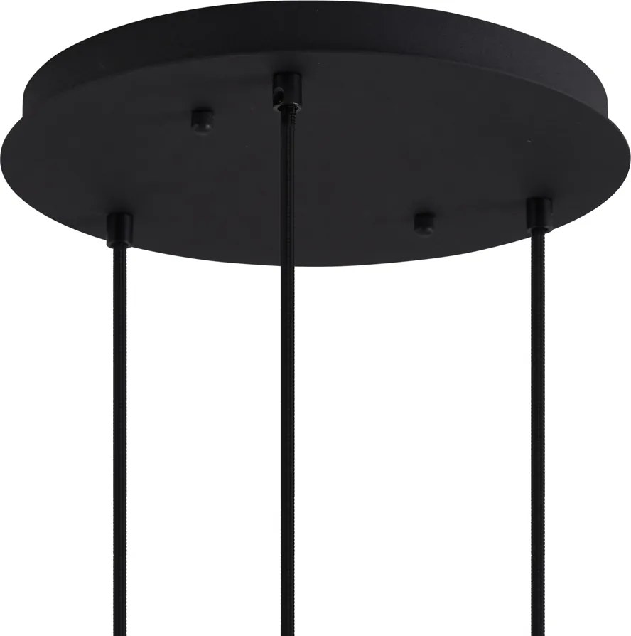 Lampada a sospensione Art Déco Nera con vetro fumé 3 luci - Douglass
