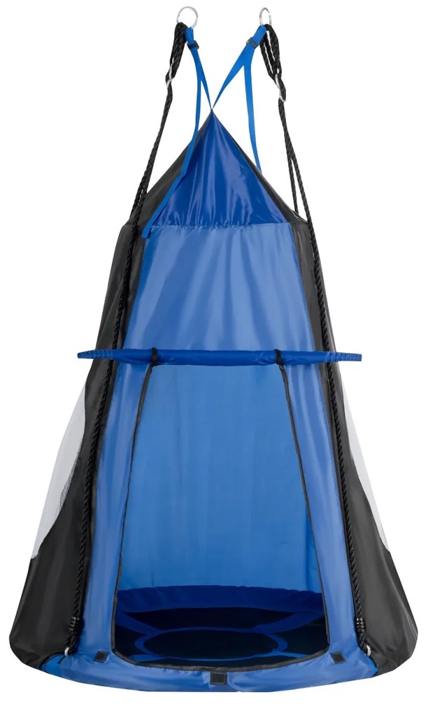 Costway Altalena con tenda da esterno e interno, Altalena con sedile per bambini e bambine, Blu