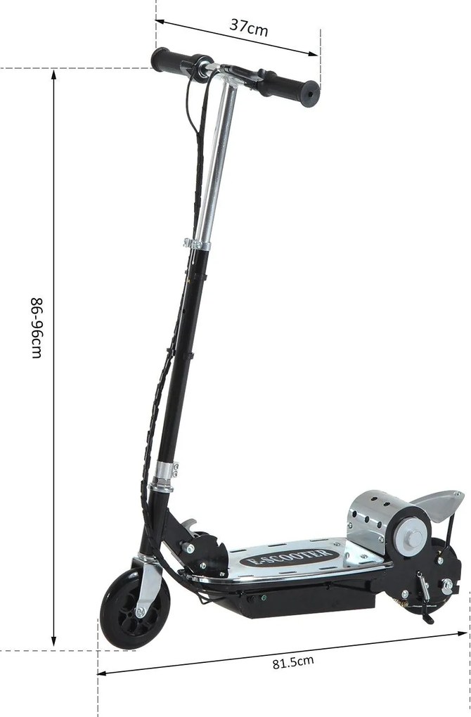 Monopattino Elettrico per Bambini 120W Pieghevole con Freno e Cavalletto Nero...