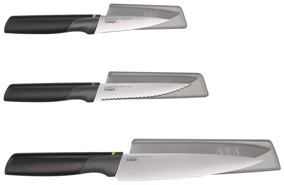 Set di coltelli in acciaio inox con coperchio 3 pezzi Elevate - Joseph Joseph
