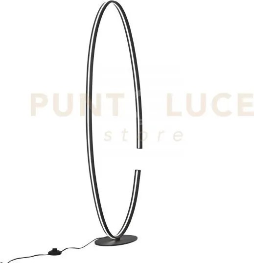 Piantana led clarke nera 25w 3650lm 4000k 42x4x133cm in alluminio