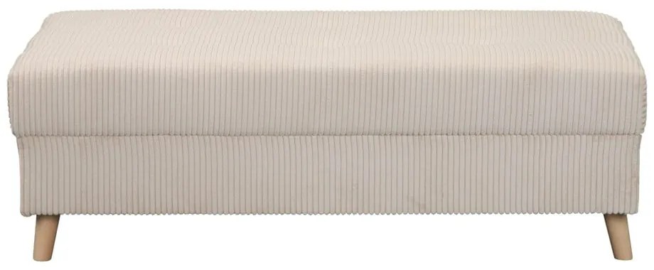 Sgabello in velluto a coste color crema Ariella - Ropez