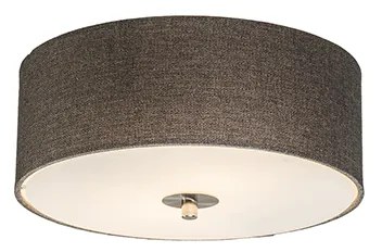 Lampada da soffitto rustica color tortora 30 cm - Drum Jute