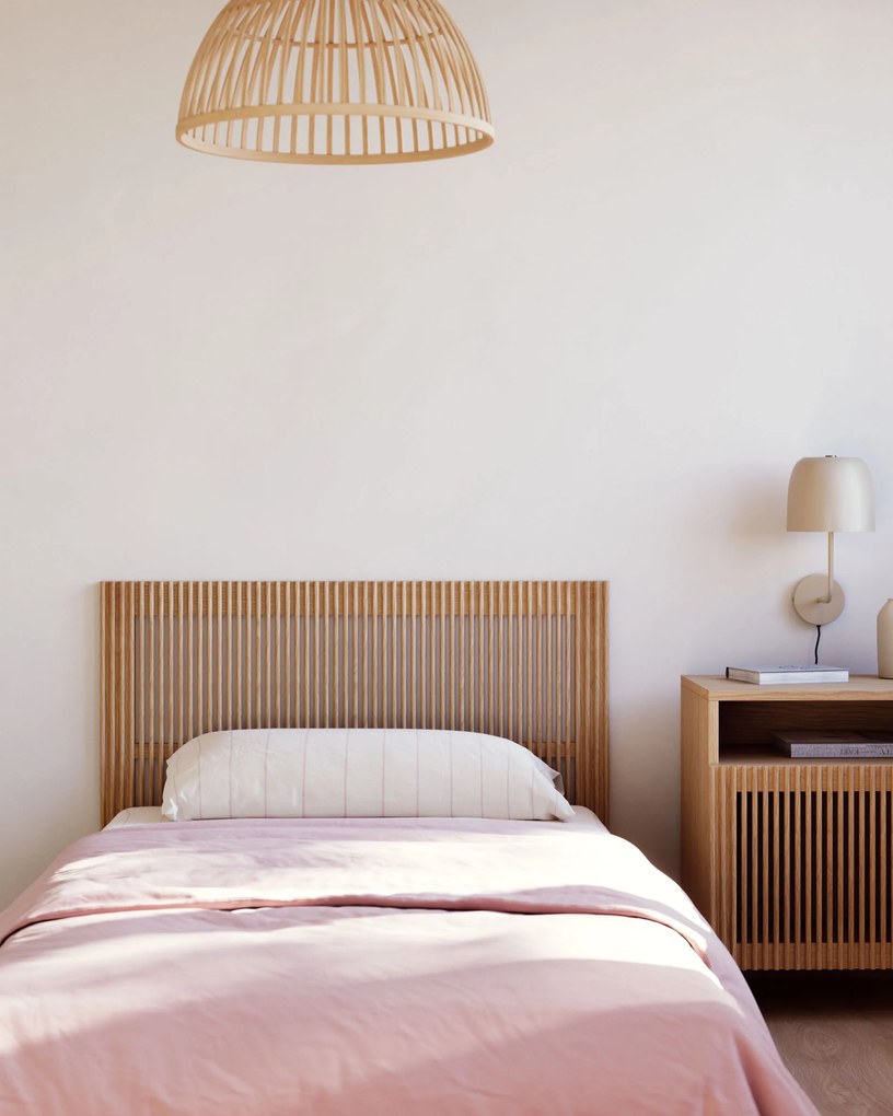 Kave Home - Testiera Beyla in legno massello di frassino per letto da 90 cm FSC 100%