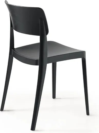 Sedia impilabile da giardino in polipropilene - FRA Nero 2 pezzi