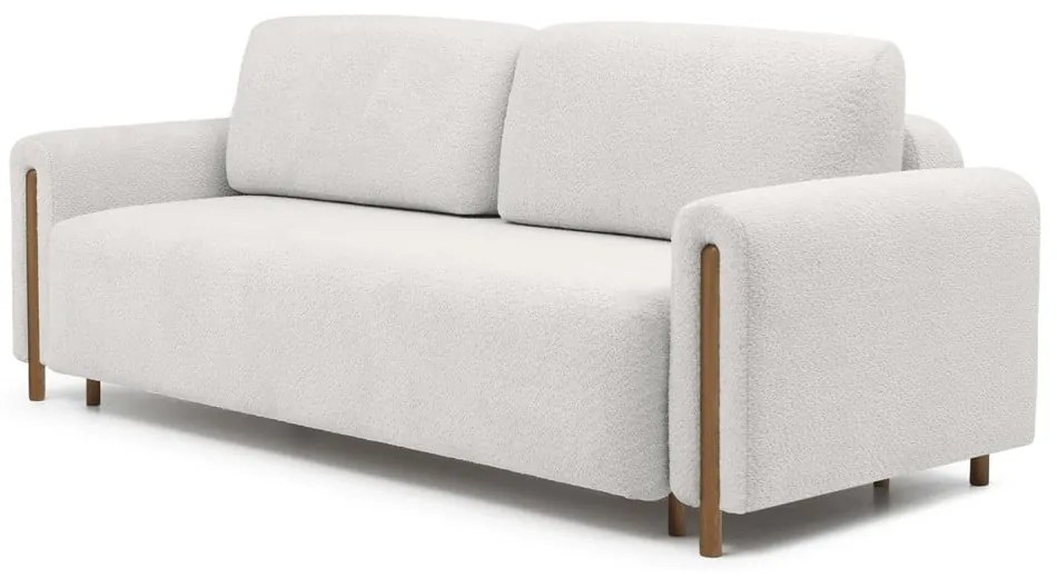 Divano color crema allungabile/con contenitore e rivestimento in bouclé 244 cm Arcadova – ELTAP